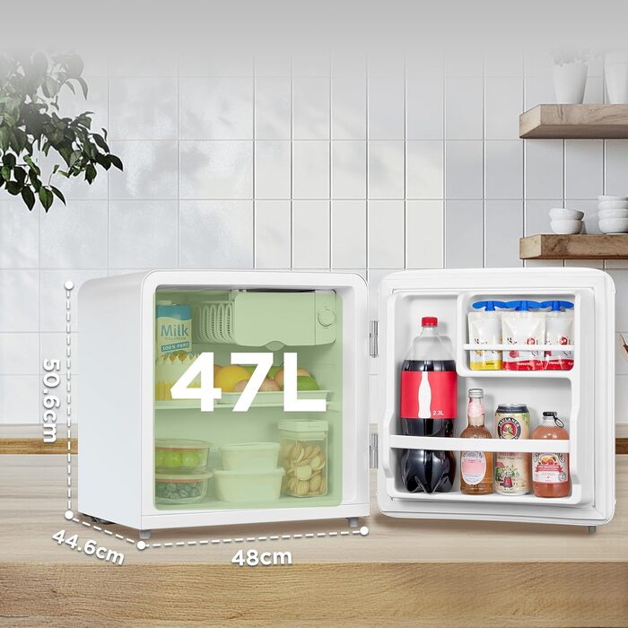 Холодильник Comfee RCD50RE2EURT(E) Retro, 47 л, Mini, червоний, для дому, офісу, готелю, енергоклас E