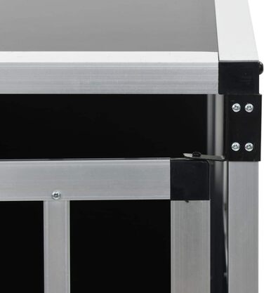 Транспортна переноска для собак у машину, клітка-переноска для собак, переноска для собак у машину з однією дверцятами з алюмінію та MDF, 54 x 69 x 50 см (Ш x Г x В), срібна