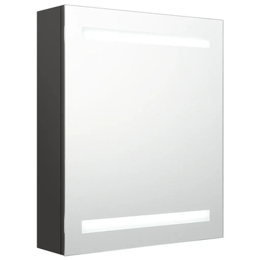 Шафа у ванну кімнату з дзеркалом та LED-підсвіткою, антрацит, 50 x 14 x 60 см