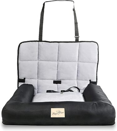 BingoPaw Dog Car Seat for Medium Dogs - Secure & Waterproof Pet Seat Cover for Back or Front Seat - Reinforced with Seat Belts - 66x55x49 cm