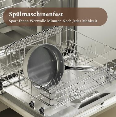 Набір сковорідок Koch Kode: керамічне покриття, 20/24/28 см, з нержавіючою ручкою, для індукційних плит, без PTFE та PFOA, безпечне для здоров'я, бежевий (20 см)