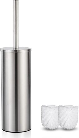 Набір для туалету FIISAYL: щітка для унітазу з підставкою, нержавіюча сталь, матове срібло