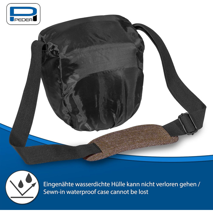 Сумка для камери Pedea: стильна модель для DSLR/SLR/DLSM, з дощовиком та місцем для аксесуарів та об'єктивів, розмір M (колір: коричневий)