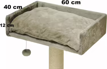 Nanook Dock with cushions and including play ball, cat bed as a viewing platform for cat scratching post Sigurd, 60x40 cm