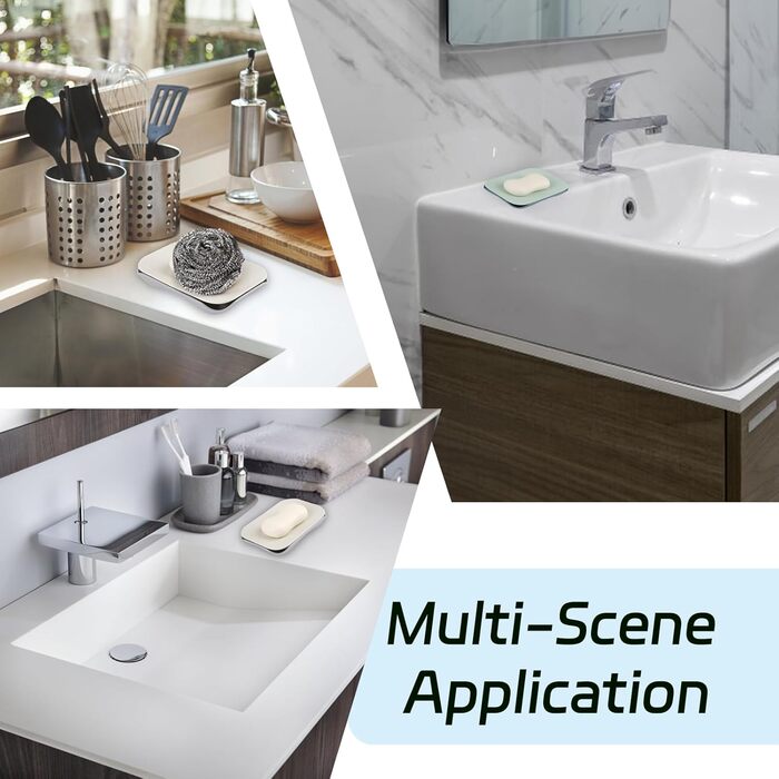 Набір з 2 мисок для мила з піддоном: милотримач для душу, мильниця для ванної кімнати та кухні