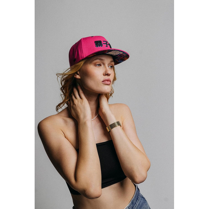 Кепка Snapback Nebelkind Cyberpunk: стильна кепка unisex для чоловіків та жінок, прямий козирок, рожевий колір, регульований розмір (OneSize)