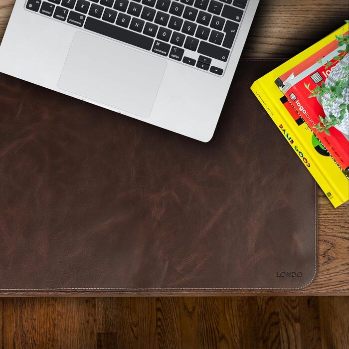Мишка Londo Echtleder – великий килимок для миші зі шкіри, коричневий. Килимок для столу, антиковзкий, гладка поверхня