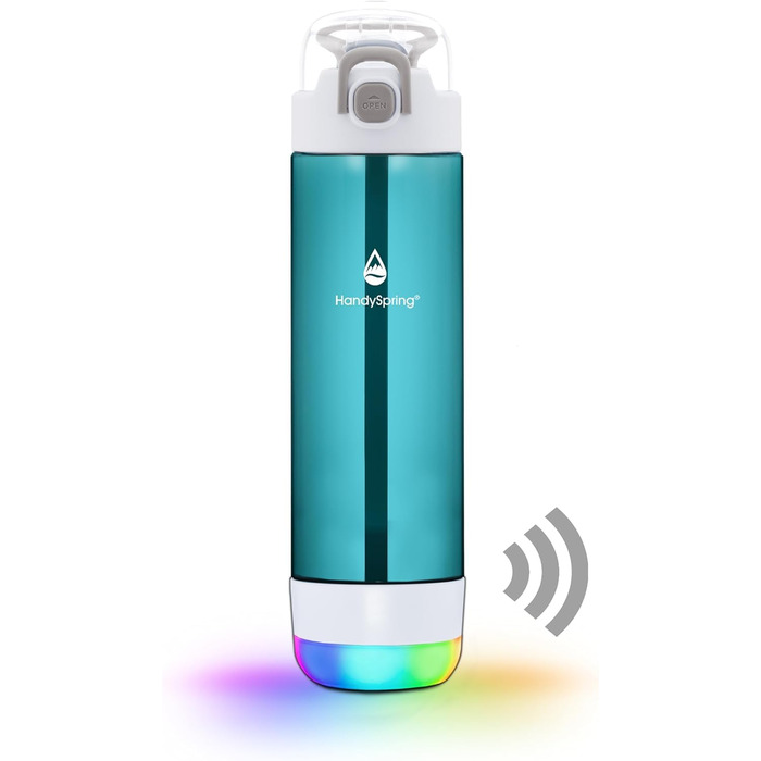 Розумна пляшка для води Hydrate Glow 750 мл з нагадуванням про пиття (зелена) - світлові та звукові сигнали