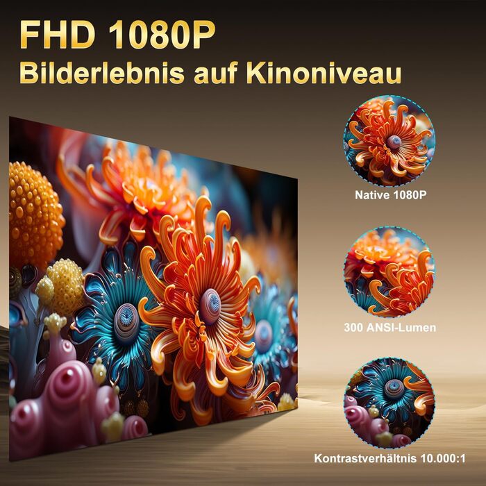 Mini проєктор Salange 2026,8K з Android, WiFi 6, Bluetooth 5.4, авто-корекція Keystone, портативний, для дому та на вулицю, 270° обертання, білий (Sala260max)