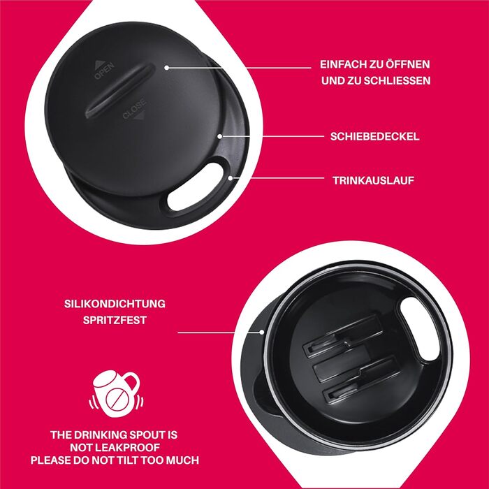 Кружка Ideus 470 мл з нержавіючої сталі, подвійні стінки, ізольована, з кришкою, зелений (Rotes Zebra)