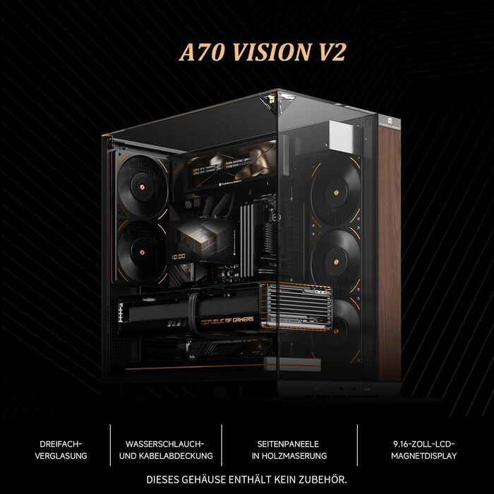 Ігровий корпус Thermalright A70 Vision V2 ATX з LCD-дисплеєм 9.16'', панорамною підсвіткою та підтримкою 8 вентиляторів