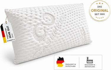 Ортопедична подушка для шиї FMP Matratzenmanufaktur з ефектом пам'яті (Memory Foam), віскоеластична, біла, 70x36x13 см