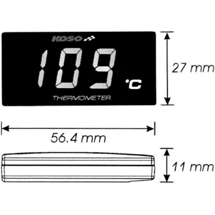 KOSO BA024B10 Super Slim Style Thermometer