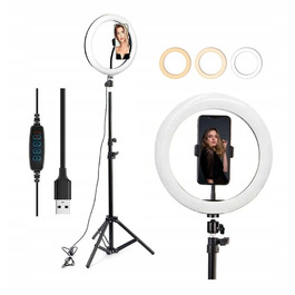 Кільцева LED-лампа 80 Вт, 30 см: з пультом та штативом 210 см для макіяжу та селфі