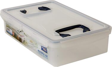 LocknLock PP CLASSIC Storage Box with Lid and Handles | 361 x 274 x 212 mm | 100% Airtight | Semi-Transparent Storage Container | Storage Container with Lid for Household Items (10 L)