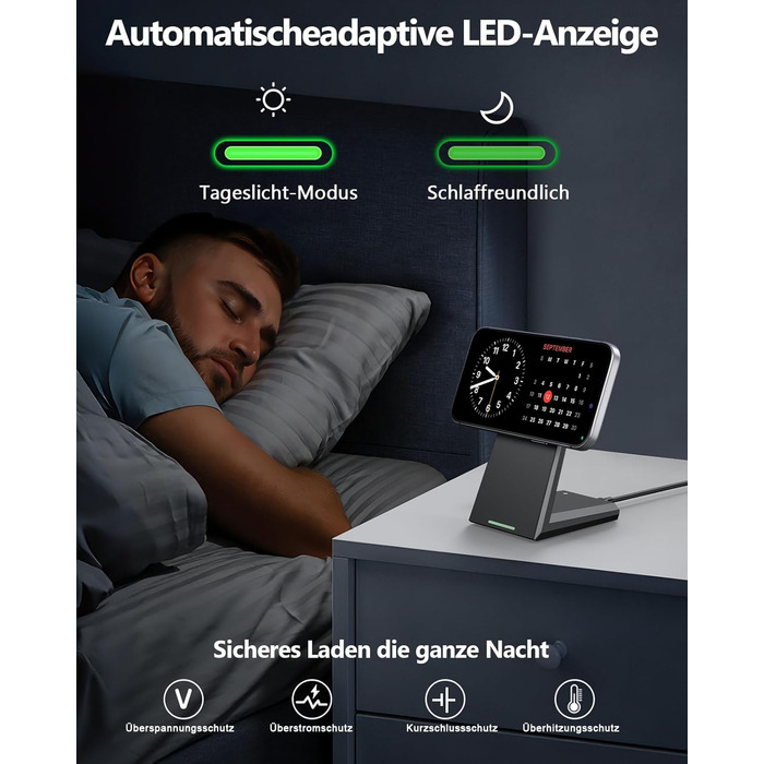 Бездротовий зарядний пристрій NANAMI 25W MagSafe сумісний, швидка магнітна індуктивна зарядка для iPhone 15/14/13/12 Pro Max/Mini/AirPods