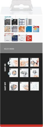 tesa EKKRO Soap Dispenser Set, satinized glass and chrome-plated stainless steel - Wall-mounted liquid soap dispenser without drilling, including adhesive solution - 70mm x 170mm x 125mm