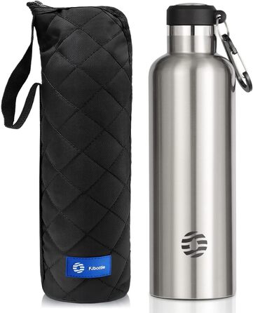 FEIJIAN FJbottle 316 Stainless Steel Vacuum Insulated Water Bottle 750ml/1000ml with Carabiner, BPA-Free Bottles, Leak-Proof Sports Bottle for Sports, Work, and Travel (750 ml)