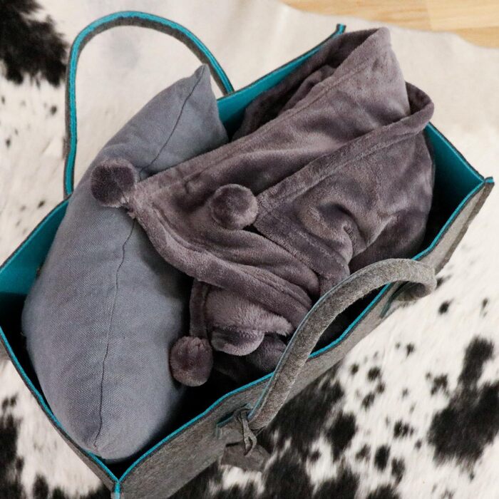2-Piece Set: Heavy-Duty Shopping Bag Felt XXL - 50x25x25 Felt Bag Large - Kaminta Bag for Wood, Carrying Bag Firewood Basket - Car Shopping Basket Foldable Shopping Bag Felt Firewood Basket Modern