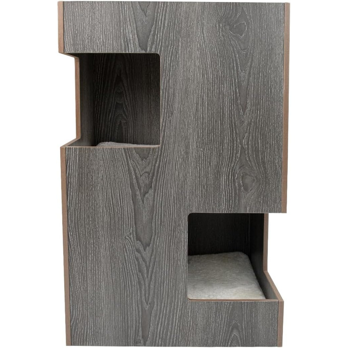 Преміум будиночок для котів з дерева, замок-вежа з ліжками, 50x50x80 см, антрацит