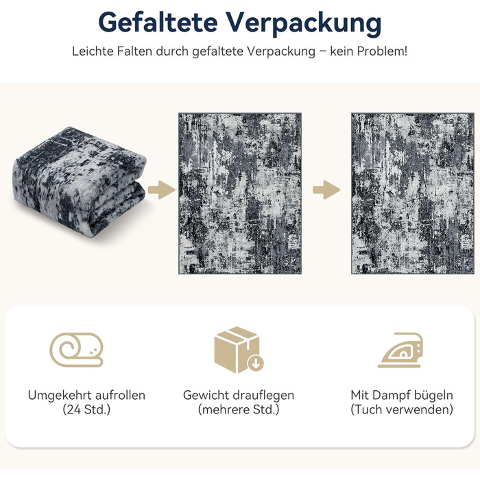 Килимок-довгий бігун з неслизьким покриттям, короткий ворс, для кухні, миється, складається, абстрактний дизайн, для входу, кухні, вітальні та офісу, блакитно-чорний (180 x 270 см, чорний)