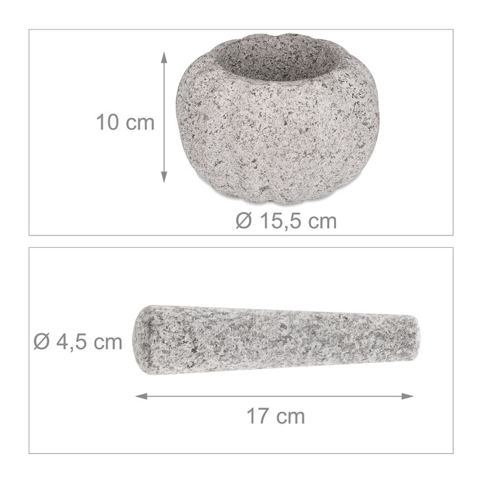 Relaxdays Mortar and Pestle Set made of Granite