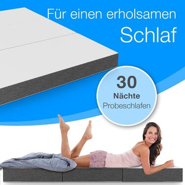Складаний гостьовий матрац ELONEO Premium Visco 120x200x15 см, ортопедичний, складний, для гостей та подорожей, знімний чохол, сіро-білий