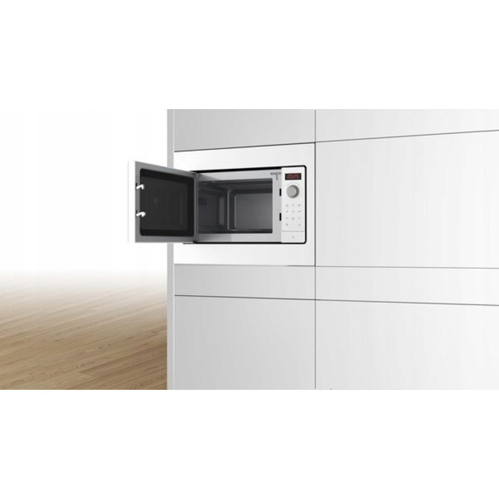 Вбудована мікрохвильова піч Bosch BFL523MW3, 800 Вт, біла