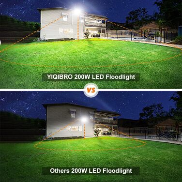 LED Floodlight Outdoor 300W, Outdoor Floodlight 30000LM, Waterproof LED Outdoor Floodlight IP67, 7000K Cold White Super Bright Outdoor Spotlights for Warehouse, Garden, Garage, Yard, Factory, Parking Lot (200W-2PC)
