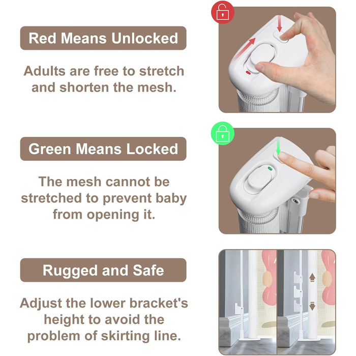 Захисне ворота для дитячих воріт, висувні 0-140 см, захист від падіння сходами для дітей, котів та собак, підходить для сходів, дверей, внутрішнього та зовнішнього використання (Квіти, 86 см x 180 см)