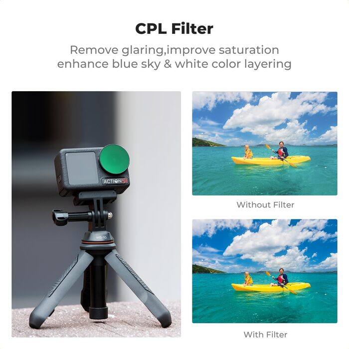 Фільтри K&F Concept ND/CPL для DJI Osmo Action 5/4 PRO: набір 6 шт. (ND8, ND16, ND32, ND64, ND256, CPL)