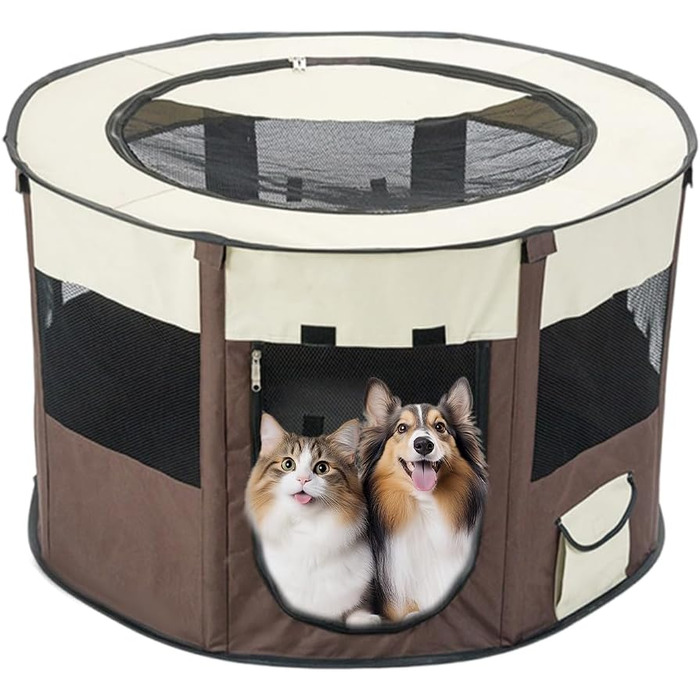 Складаний вольєр для цуценят, 70x70x40 см - вольєр для собак, для дому, водовідштовхуючий, Oxford