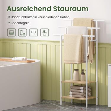 Підставка для рушників EUGAD з 3 полицями, з металу та ДСП, для ванної кімнати