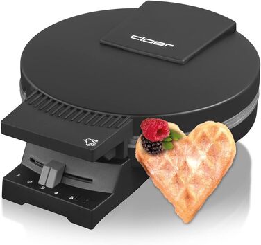 Вафельниця Cloer 180, 930 Вт, для серцевидних вафель 16 см, метал, чорна, з сигналом готовності, важкі антипригарні пластини