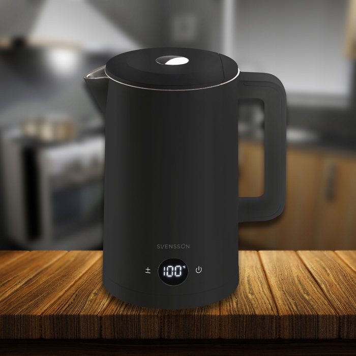 Розумний електрочайник Svensson з WiFi, 1.7л, 2200Вт, чорний