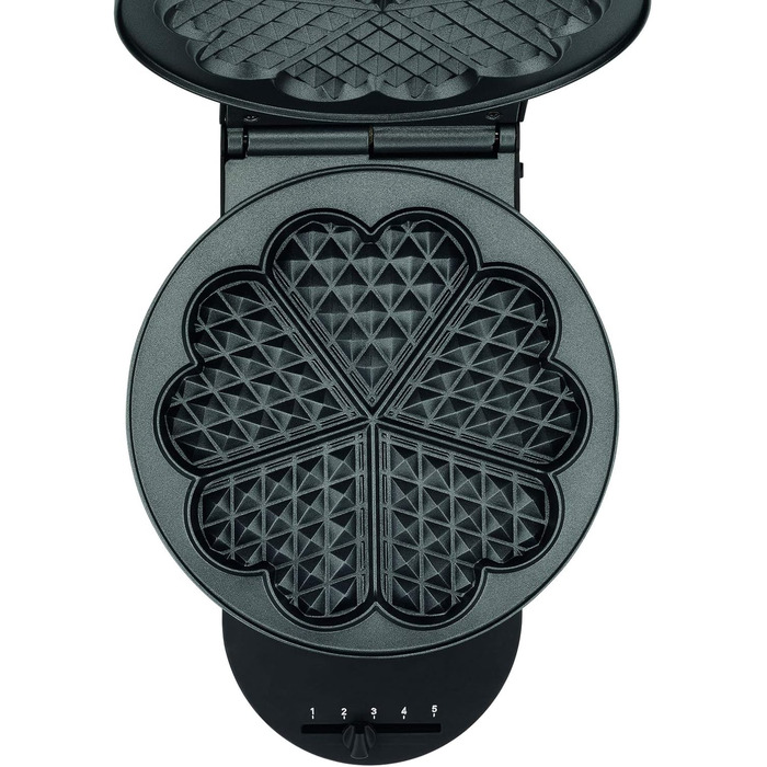 Tefal Heart Waffle Maker WM310D | Makes waffles in heart shape | Variable temperature control for desired browning | Non-stick plates | Batter collection tray | Black | 1000 W