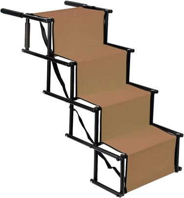 Зручна рампа для собак у машину, підходить для великих та маленьких собак. Складана рамка для авто, витримує вагу 90 кг (139*45*76 см - чорний/коричневий)