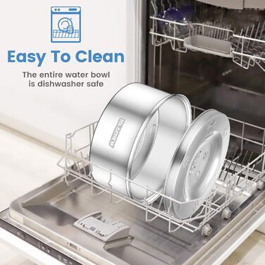 Миска для собак 1л, не протікає, з нержавіючої сталі, протиковзаюча, легко миється, срібна