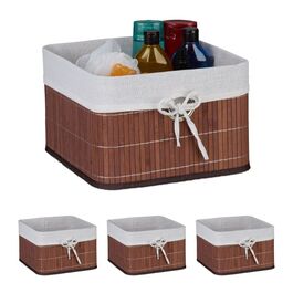 Relaxdays Bamboo Storage Basket Set