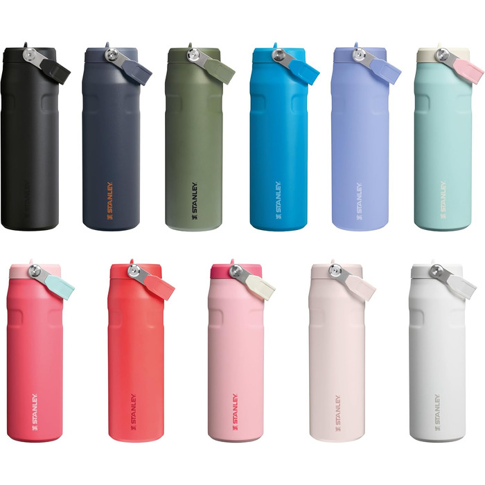 Фляга Stanley Flip Straw 2.0 з трубочкою 1.06 л - термофляка, охолоджує до 17 годин - 4 дні з льодом - без BPA - не протікає - для тримачів напоїв - придатна для миття в посудомийній машині - (700 мл, Poolside)