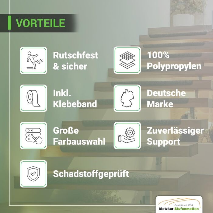 Ступінчасті килимки Rambo 15шт. для сходів, 17 кольорів (-A-Світло-бежевий-)