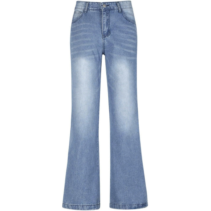 Джинси жіночі Baggy Denim з широкими штанинами, висока талія, еластичні, темно-сині, розмір L