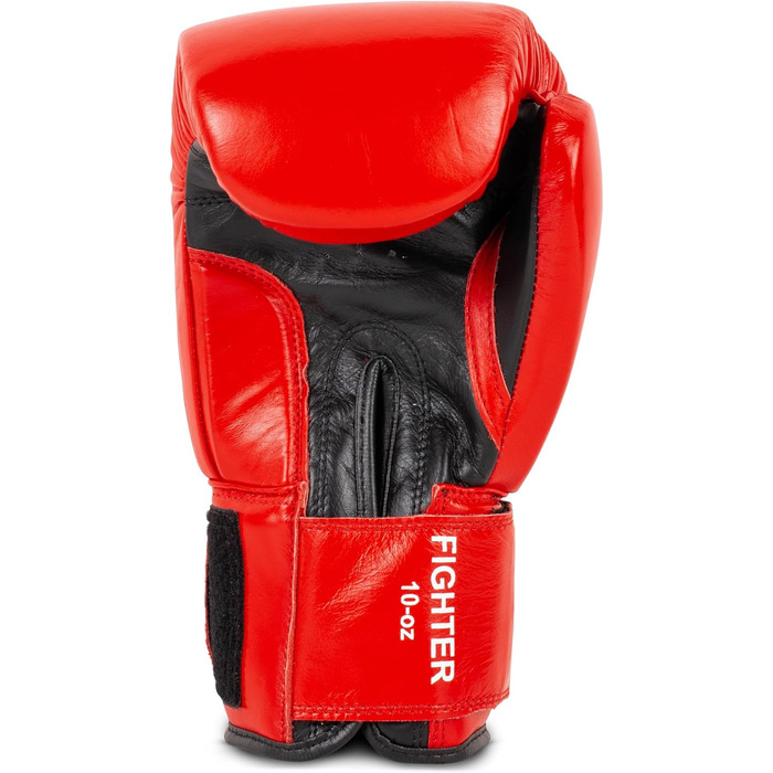 Боксерські рукавички BenLee з натуральної шкіри Fighter (червоний/чорний, 12 oz, однакові)