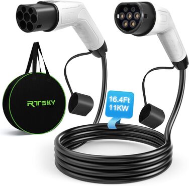 Кабель для зарядки електромобіля Type 2 (32A, 22kW) 5м, 3-фазний, з сумкою, IP65, для Tesla, e-Golf, ID.3, i3