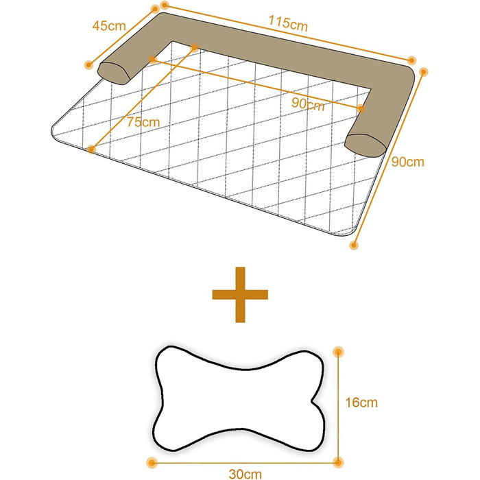 Підстилка для собак Raikou 90x90 см, чорна, з неслизьким покриттям та блискавкою