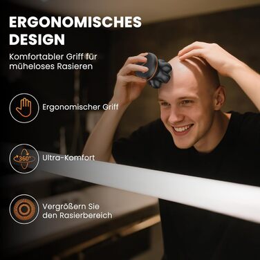 MAXGROOM Голєва машина для чоловіків, 7D Голєва головка, водонепроникна IPX6, плаваюча головка, LED-дисплей, для подорожей та дому, USB-C зарядка, чорний