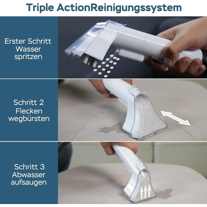 WECLEAN C3 - Пылесос для влажной и сухой уборки, 600W, 18Kpa, для ковров, диванів, вікон, дзеркал, меблів, автомобілів, чорний та рожевий