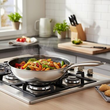 FIXLINE® Сковорода Black Forest 28 см з антипригарним покриттям без PTFE, для всіх типів плит (включно з індукцією), сумісна з духовкою до 230°C, легке очищення, ідеальна ідея для подарунка