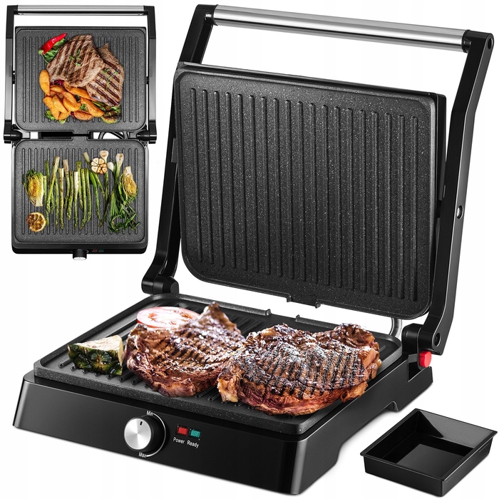 Електричний розкладний гриль Mozano Grill Chef, чорний, 2200 Вт, великий