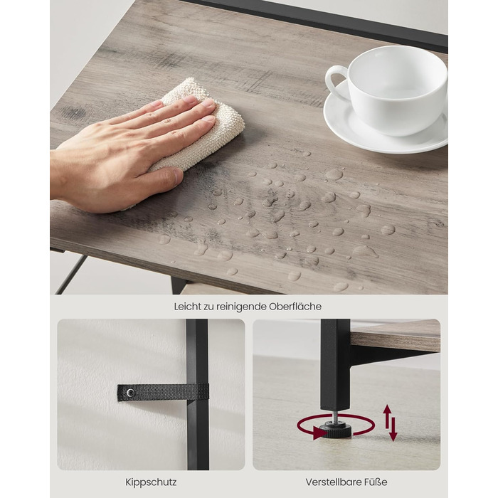 Полиця кухонна VASAGLE з розетками, стелаж для мікрохвильової печі, 8 гачків S-подібної форми, кухонний шафчик, органайзер для спецій, 40 x 90 x 165,5 см, коричневий вінтаж та чорний, KKS031K11